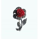 Brosa trandafir coral si marcasite