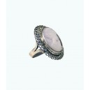 Inel camee sidef alb, marcasite