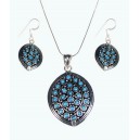 Set pandantiv, cercei argint cu turcoaz