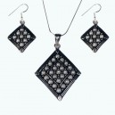 Set cercei, pandantiv argint, sidef